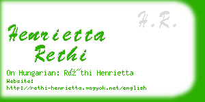 henrietta rethi business card